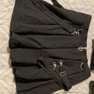 Black skirt with suspenders, size large